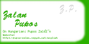 zalan pupos business card